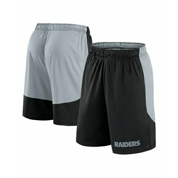ファナティクス メンズ カジュアルパンツ ボトムス Men's Black/Silver Las Vegas Raiders Launch Shorts Black, Silver