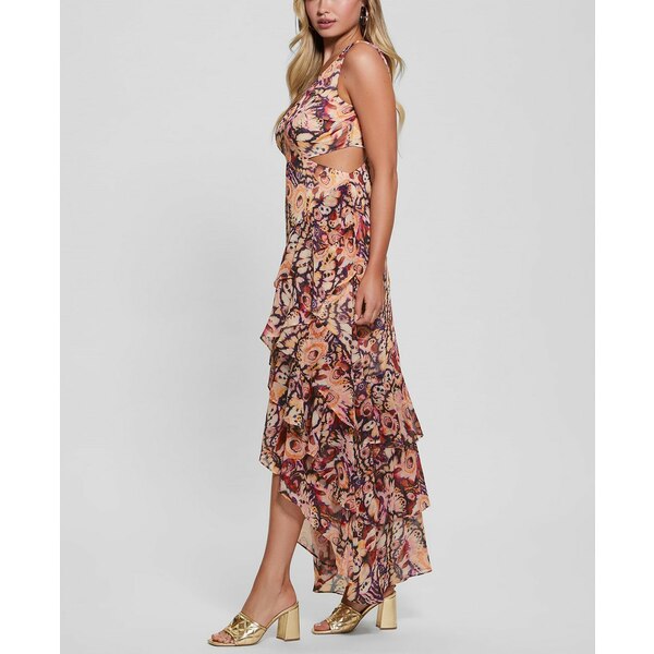 ゲス レディース ワンピース トップス Women's Ruffled High-Low Chiffon Maxi Dress Multi