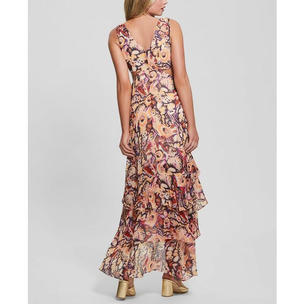 ゲス レディース ワンピース トップス Women's Ruffled High-Low Chiffon Maxi Dress Multi