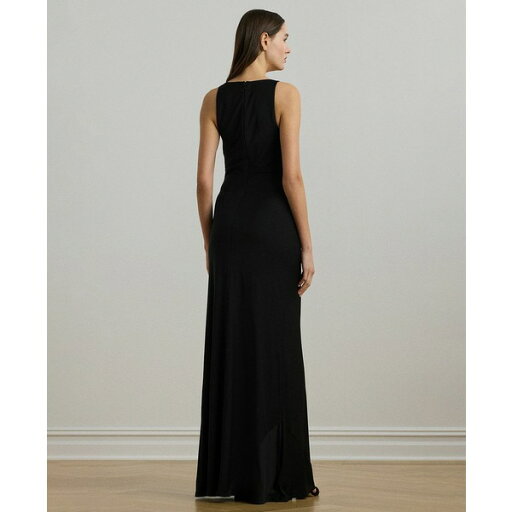 ラルフローレン レディース ワンピース トップス Women's Ring-Trim Jersey Cowlneck Gown Black