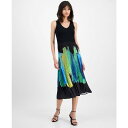 ティー・タハリ レディース ワンピース トップス Women's Pleated Brushstroke-Print Dress Black Summer Brush