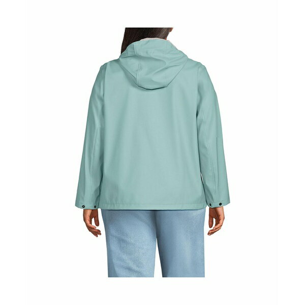 ランズエンド レディース ジャケット＆ブルゾン アウター Plus Size Squall Waterproof Rain Slicker Jacket Misty aqua