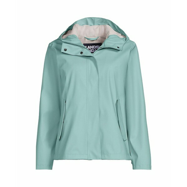 ランズエンド レディース ジャケット＆ブルゾン アウター Plus Size Squall Waterproof Rain Slicker Jacket Misty aqua