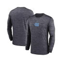 ジョーダン メンズ シャツ トップス Men's Black North Carolina Tar Heels 2025 Sideline Velocity Performance Long Sleeve T-Shirt Black