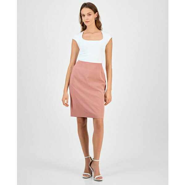 カスパー レディース スカート ボトムス Women's Stretch-Crepe Slim Pencil Skirt Tearose