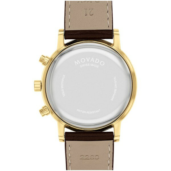 モバド メンズ 腕時計 アクセサリー Men's Museum Classic Swiss Quartz Chrono Brown Leather Watch 42mm Brown