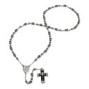 スティールタイム メンズ ネックレス・チョーカー アクセサリー Men's Stainless Steel Prayer Rosary 27" Lariat Necklace Silver