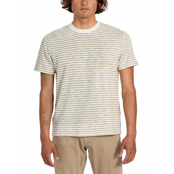 ゲス メンズ シャツ トップス Men's Baxter Short Sleeve Striped Crewneck T-Shirt Beige Blanco Multi