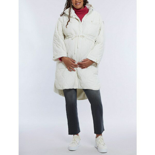 マザーフッドマタニティ レディース ジャケット＆ブルゾン アウター Women's Woven Full-Zip Long Sleeve Quilted Puffer Jacket - Motherhood Maternity Winter white