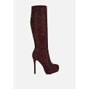ロンンドンラグ レディース ブーツ シューズ nebula rhinestone embellished stiletto calf boots Burgund...