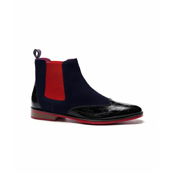 カルロスサンタナ メンズ ブーツ シューズ Men's Mantra Chelsea Boots Blue Leather & Suede