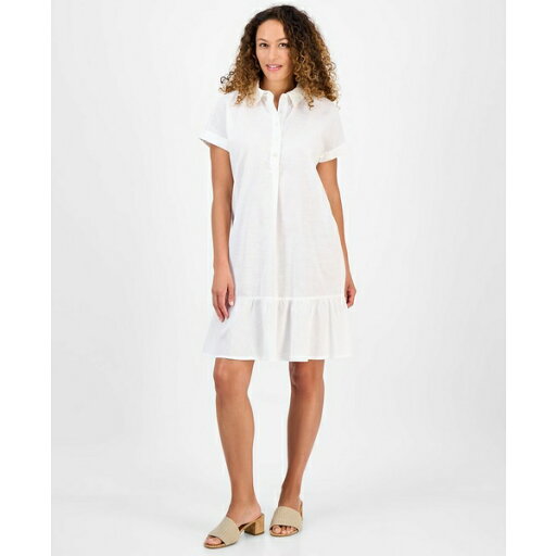 スタイルアンドコー レディース ワンピース トップス Petite Cotton Shirtdress, Exclusively at Macy's Bright White スタイルアンドコー レディース ワンピース トップス Petite Cotton Shirtdress, Exclusively at Macy's Bright White