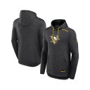 ファナティクス メンズ パーカー・スウェットシャツ アウター Men's Heather Charcoal Pittsburgh Penguins Authen...