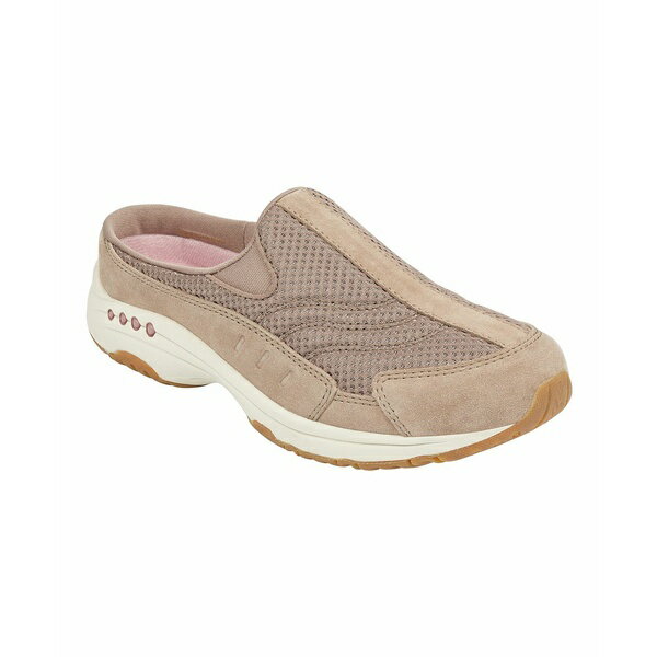 イージースピリット レディース スリッポン・ローファー シューズ Women's Travel Time Slip-On Walking Mules Camel Taupe Mesh
