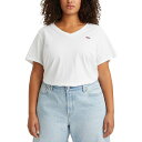 リーバイス レディース カットソー トップス Plus Size Cotton Perfect V-Neck Tees White Group(4)