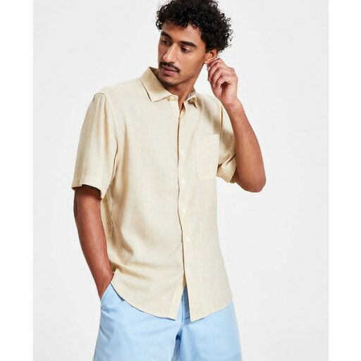 トッミーバハマ メンズ シャツ トップス Men's Sand Desert Linen Blend Short-Sleeve Button-Down Shirt New Khaki トッミーバハマ メンズ シャツ トップス Men's Sand Desert Linen Blend Short-Sleeve Button-Down Shirt New Khaki