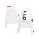 プロスタンダード レディース カットソー トップス Women's White Philadelphia 76ers 2024/25 City Edition Chenille Applique Cropped Pullover Hoodie White