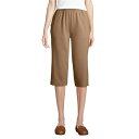 ランズエンド レディース カジュアルパンツ ボトムス Women's Sport Knit High Rise Elastic Waist Capri Pants Rich camel