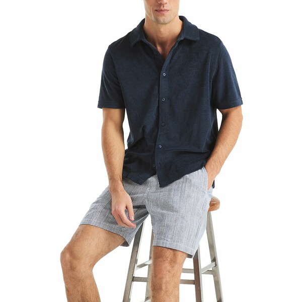 ナウティカ メンズ カジュアルパンツ ボトムス 7" Striped Textured Pull-On Short Satellite Blue