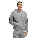 アディダス メンズ パーカー・スウェットシャツ アウター Men's Select Foundation Fleece Basketball Hoodie Gray, Black