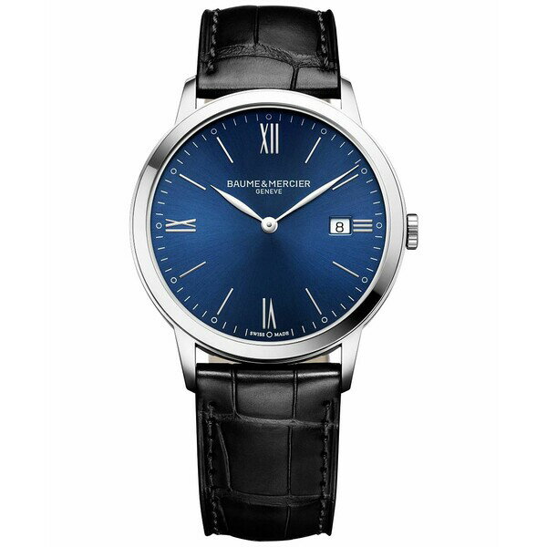 ボーム&メルシエ メンズ 腕時計 アクセサリー Men's Swiss Classima Black Leather Strap Watch 40mm M0A10324 Black