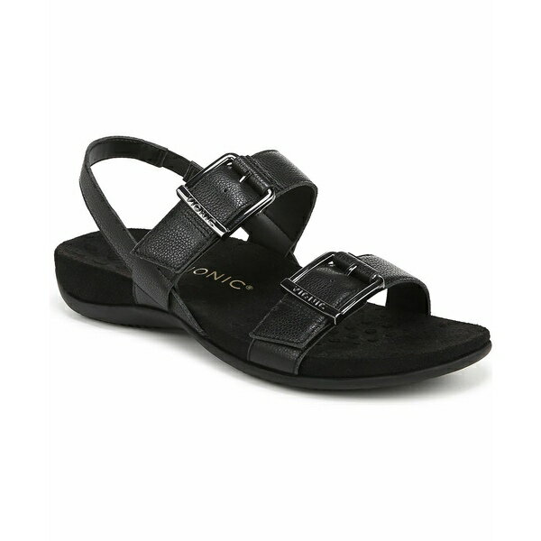 バイオニック レディース サンダル シューズ Womens Reese Slingback Sandals Black leather
