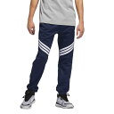 アディダス メンズ カジュアルパンツ ボトムス Men's Select Foundation Fleece Basketball Pants Team navy blue, White