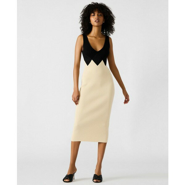 スティーブ マデン レディース ワンピース トップス Women's Prunella Colorblocked Midi Dress Black Multi