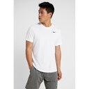 ナイキ メンズ バスケットボール スポーツ TEE CREW SOLID - Sports T-shirt - white/black