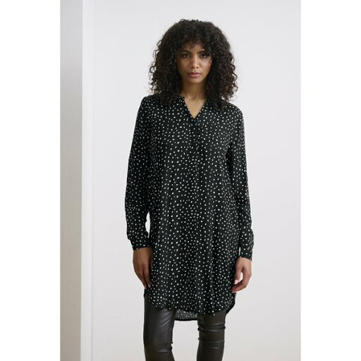 カフェ レディース ワンピース トップス MARANA - Shirt dress - black/chalk dots カフェ レディース ワンピース トップス MARANA - Shirt dress - black/chalk dots