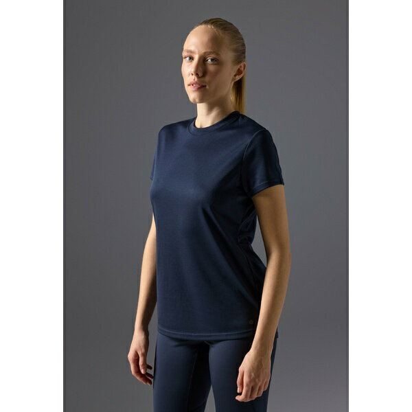 イーブン アンド オド レディース テニス スポーツ Basic T-shirt - dark blue/grey