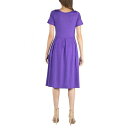 24ZuRtH[g fB[X s[X gbvX Midi Dress with Short Sleeves and Pocket Detail Lilac