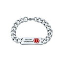 uO fB[X uXbgEoOEANbg ANZT[ Medical Identification ID Bracelet Blank Miami Cuban Chain For Men Stainless Steel 8 Inch Silver tone