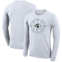 ナイキ メンズ Tシャツ トップス Michigan State Spartans Nike Basketball Icon Legend Performance Long Sleeve TShirt White