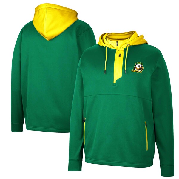   㥱åȡ֥륾  Oregon Ducks Colosseum Luge 3.0 QuarterZip Hoodie Green