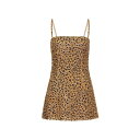 ヴァレンティノ レディース ワンピース トップス Short Animalier Embroidered Organza Dress animal print beige