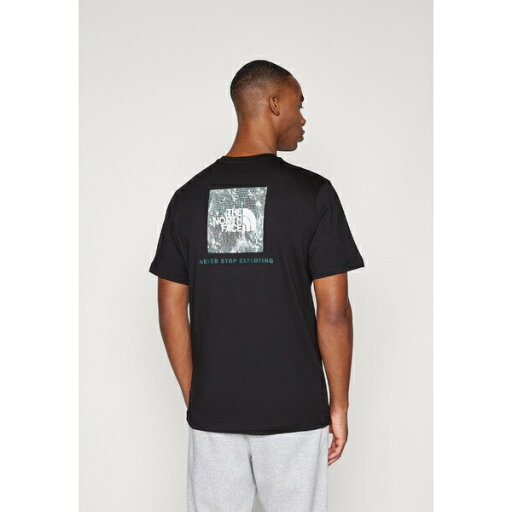 ノースフェイス メンズ バスケットボール スポーツ BOX TAILGRID INFILL TEE - Print T-shirt - black/deep nori ノースフェイス メンズ バスケットボール スポーツ BOX TAILGRID INFILL TEE - Print T-shirt - black/deep nori