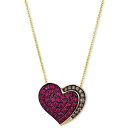 ルヴァン レディース ネックレス チョーカー ペンダントトップ アクセサリー GODIVA x Le Vian reg Strawberry and Chocolate Heart Pendant Necklace Featuring Passion Ruby (3/4 ct. t.w.) Chocolate Diamond (1/10 ct. t.w.) in 14k Gold 14K Honey Gold Pendant