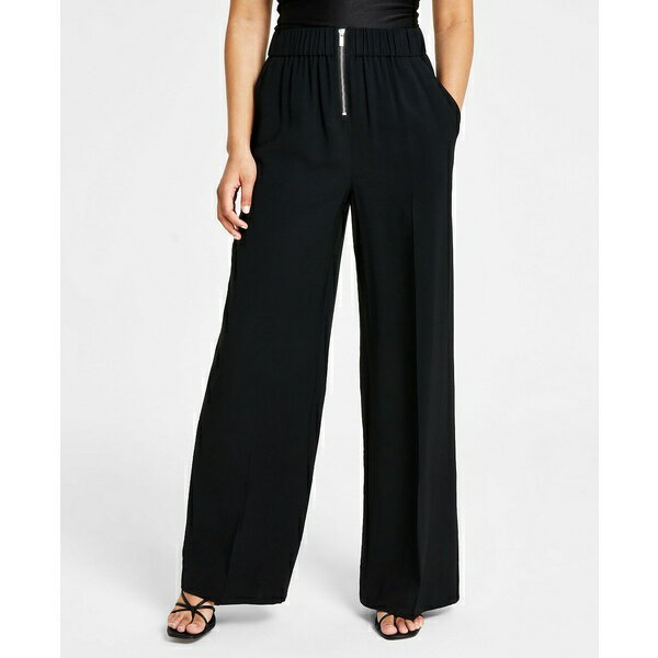 バースリー レディース カジュアルパンツ ボトムス Women 039 s Front-Zip Wide-Leg Pants, Created for Macy 039 s Deep Black