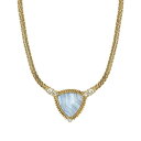 2028 fB[X lbNXE`[J[Ey_ggbv ANZT[ Gold-Tone Semi Precious Triangle Stone Necklace Blue