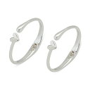 ラッキーブランド レディース ブレスレット・バングル・アンクレット アクセサリー Silver-Tone 2-Pc. Set Heart Cuff Bracelets Silver