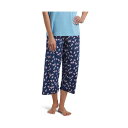 q[ fB[X Xq ANZT[ Womens Plus Size Sleepwell Printed Knit Capri Pajama Pant made with Temperature Regulating Technology Medieval