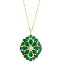 GtB[ RNV fB[X lbNXE`[J[Ey_ggbv ANZT[ EFFY&reg; Emerald (6-1/4 ct. t.w.) & Diamond (3/8 ct. t.w.) Flower Cluster 18