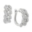åץ   ǥ ԥ ꡼ Diamond Chain Link Detail Small Hoop Earrings (1 ct. t.w.) in Sterling Silver, .79
