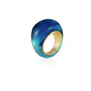 BXJ[g fB[X O ANZT[ Rock Candy Blue Resin Cocktail Ring Gold-Tone, Blue