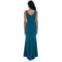 ベッツィ アンド アダム レディース ワンピース トップス Women's Cascading-Ruffle Boat-Neck Gown Azure 2