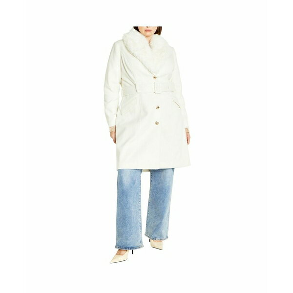 シティーシック レディース ジャケット&ブルゾン アウター Plus Size Selena Coat Cream