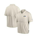 ナイキ メンズ ジャケット&ブルゾン アウター Men's Bone Los Angeles Rams Sideline Coaches Half-Zip Short Sleeve Jacket Cream