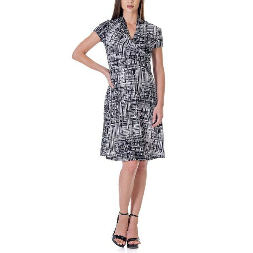 24セブンコンフォート レディース ワンピース トップス Print Short Sleeve Knee Length V Neck Rouched Wrap Dress Miscellane 24セブンコンフォート レディース ワンピース トップス Print Short Sleeve Knee Length V Neck Rouched Wrap Dress Miscellane