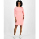 スタイルアンドコー レディース ワンピース トップス Women's Cotton 3/4-Sleeve Boat-Neck Dress, Exclusivel...